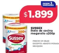 Sussex - Rollo de cocina megarollo x200p