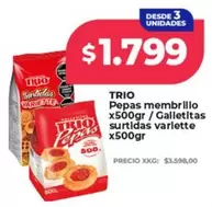 Trio - Pepas membrillo x500gr/Galletitas surtidas variette x500gr