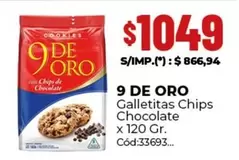 9 de oro - Galletitas Chips Chocolate