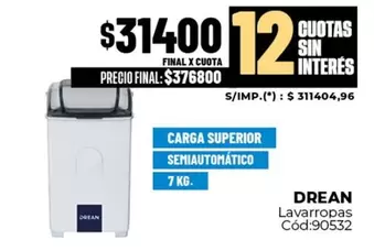Drean - Lavarropas Cód:90532
