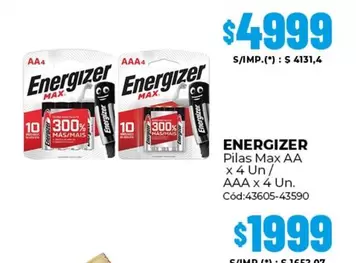 Energizer - Pilas Max AA