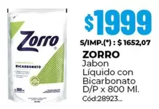 Zorro - Jabon Líquido con Bicarbonato