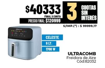 Ultracomb - Freidora de Aire Cód:82032