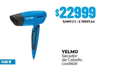 Yelmo - Secador de Cabello Cód:81639