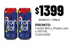 Pronto - Coctel Bitt y Shake Lata