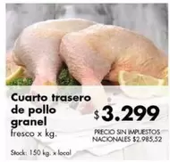 X$ - Cuarto trasero de pollo granel