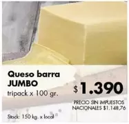Jumbo - Queso barra JUMBO