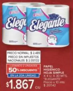 Elegante - PAPEL HIGIENICO HOJA SIMPLE