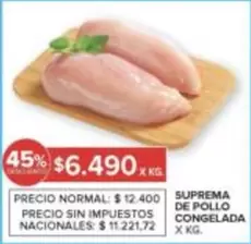 X$ - SUPREMA DE POLLO CONGELADA