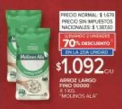 Molinos Ala - ARROZ LARGO FINO 00000