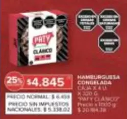Paty - HAMBURGUESA CONGELADA