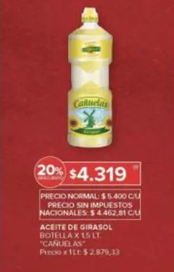 cañuelas - ACEITE DE GIRASOL