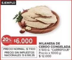 Carrefour - MILANESA DE CERDO CONGELADA