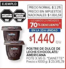 Danette - POSTRE DE DULCE DE LECHE/CHOCOLATE/AMERICANA