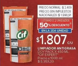 Cif - LIMPIADOR ANTIGRASA