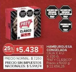 Paty - HAMBURGUESA CONGELADA