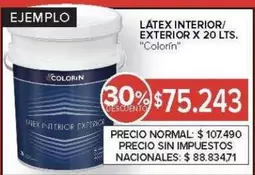 Colorín - LATEX INTERIOR/ EXTERIOR X 20 LTS