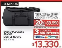 Negro - BOLSO PLEGABLE