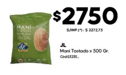 JL - Mani Tostado x 500 Gr.