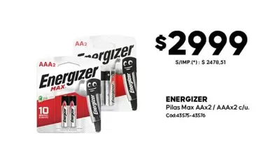 Energizer - Pilas Max AAx2/AAAx2c/u