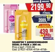 Sedal - SHAMPOO Y ADONCICIONADOR