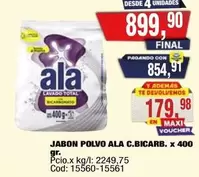 Ala - JABON POLVO C.BICARB. x 400 gr.