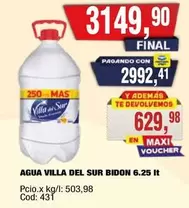 Mas - AGUA VILLA DEL SUR BIDON 6.25 It