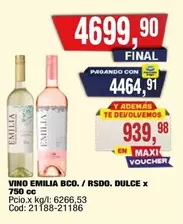 Emilia - VINO BCO. / RSDO. DULCE