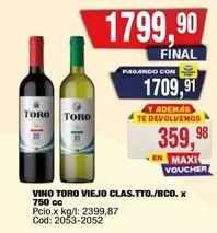 Toro - VIEJO CLAS.TTO./BCO. x