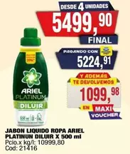 Ariel - JABON LIQUIDO ROPA PLATINUN DILUIR
