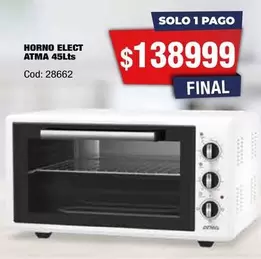 Atma - HORNO ELECT ATMA 45Lts Cod: 28662
