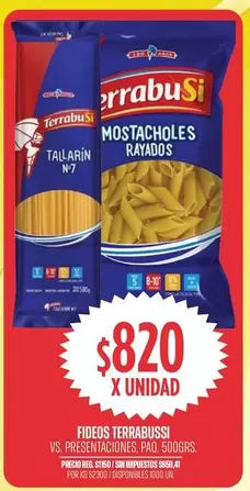 Terrabusi - TALLARIN N-7 or MOSTACHOLES RAYADOS