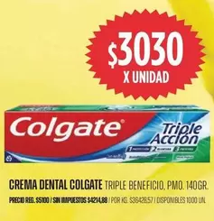 Colgate - CREMA DENTAL TRIPLE BENEFICIO, PMO