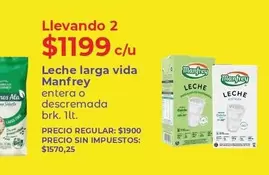 Manfrey - Leche larga vida entera o descremada