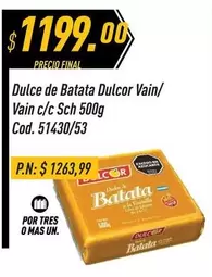 Dulcor - Dulce de Batata Vain/ Vain c/c Sch 500g Cod. 51430/53