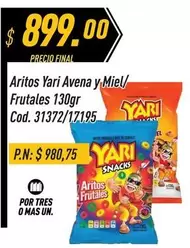 Mas - Aritos Avena y Miel/ Frutales 130gr Cod. 31372/17195