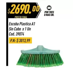 Mas - Escoba Plastica A1 Sin Cabo x 1 Un Cod. 39074