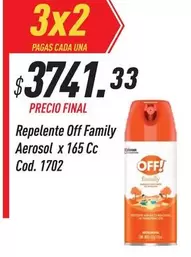 Off - Repelente  Family Aerosol x 165 Cc Cod. 1702