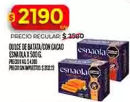 Esnaola - DULCE DE BATATA CON CACAO