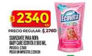 Ecovita - SUAVIZANTE PARA ROPA BABY CARE X 900 ML