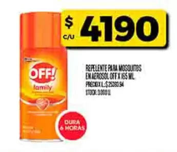 Off - REPELENTE PARA MOSQUITOS EN AEROSOL X 165 ML