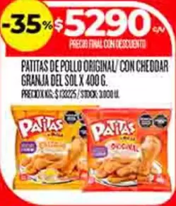 Granja del Sol - PATITAS DE POLLO ORIGINAL/CON CHEDDAR