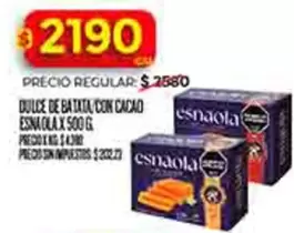 Esnaola - DULCE DE BATATA CON CACAO