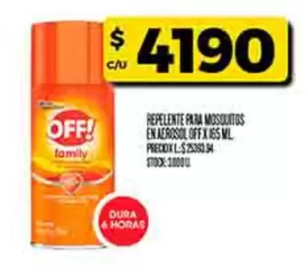 Off - REPELENTE PARA MOSQUITOS EN AEROSOL X 165 ML