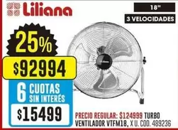 Liliana - TURBO VENTILADOR VTFM18