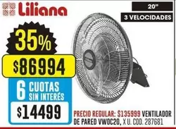 Liliana - VENTILADOR DE PARED VWOC20