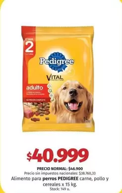 Pedigree - Alimento para perros PEDIGREE carne, pollo y cereales