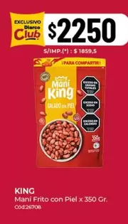 King - Mani Frito con Piel x 350 Gr.