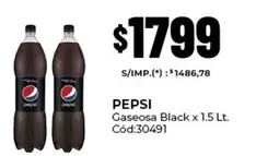 Pepsi - Gaseosa Black x 1.5 Lt. Cód:30491