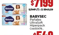 Babysec - Pañales UltraSoft Hiperpack Cód:50478